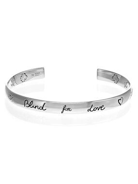 size 18 L Gucci Blind For Love Bracelet Sterling Silver 925